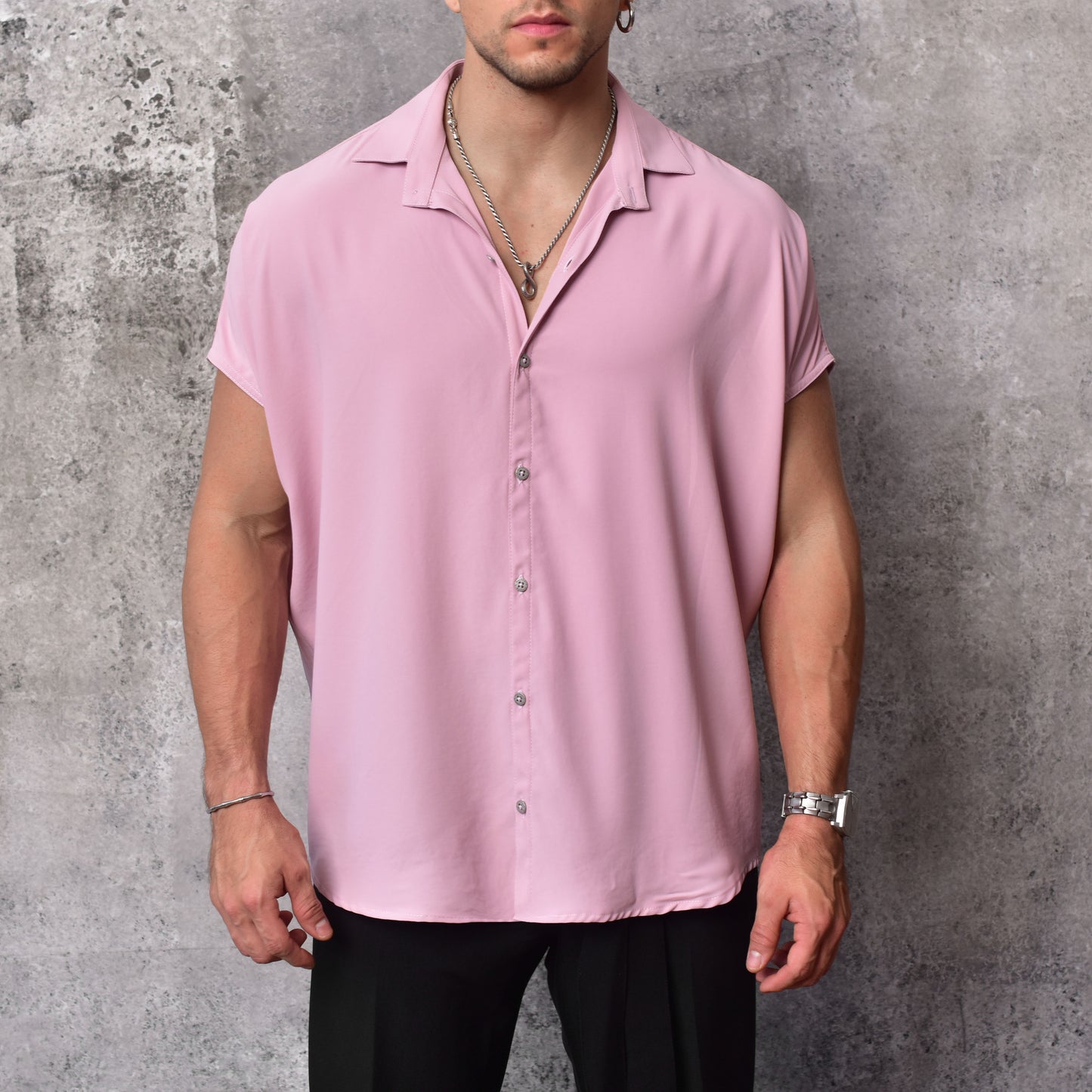Bluson oversize extragrande palo de rosa