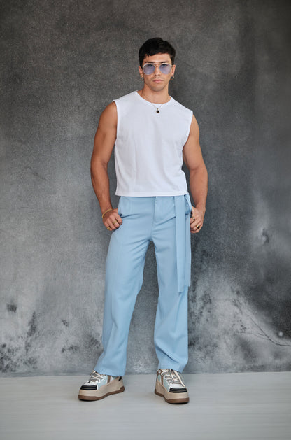 Camiseta sin mangas crop top blanca