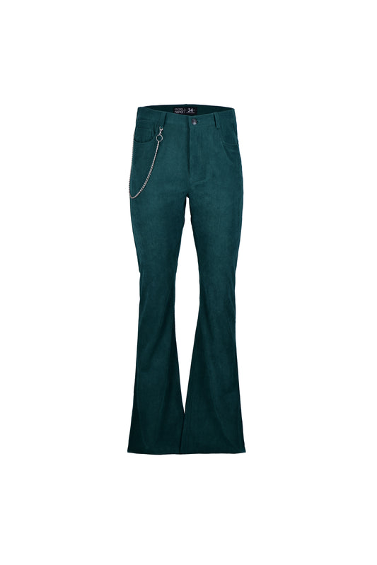 Pantalon flared pana esmeralda